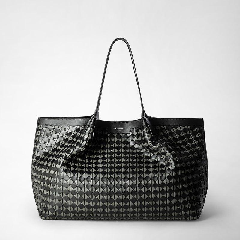 Serapian Secret tote bag in mosaico black asphalt Consegna Veloce