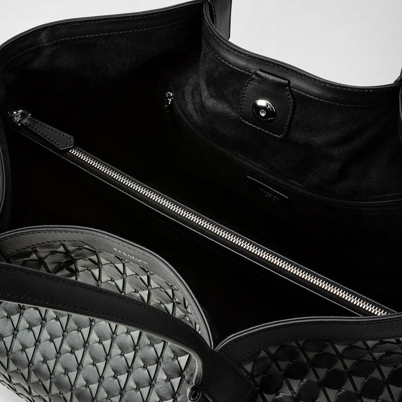 Serapian Secret tote bag in mosaico black asphalt Consegna Veloce