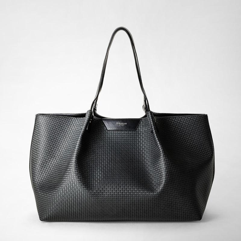 Serapian Tote bag secret in stepan asfalto-nero Fino Al -60%
