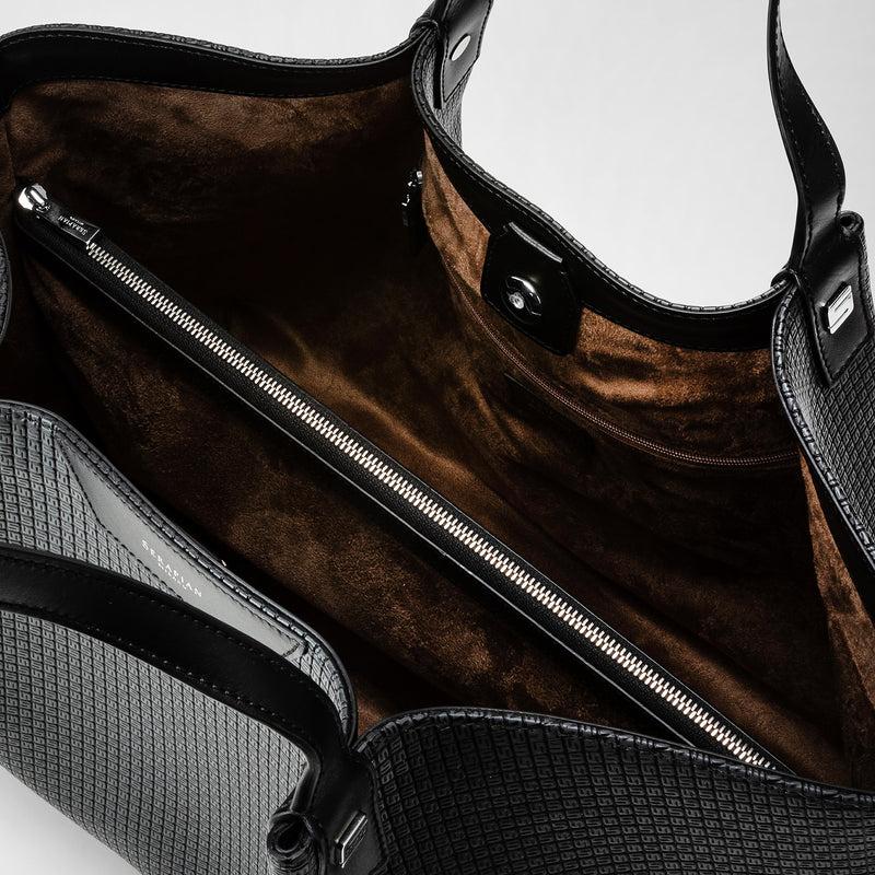 Serapian Tote bag secret in stepan asfalto-nero Fino Al -60%