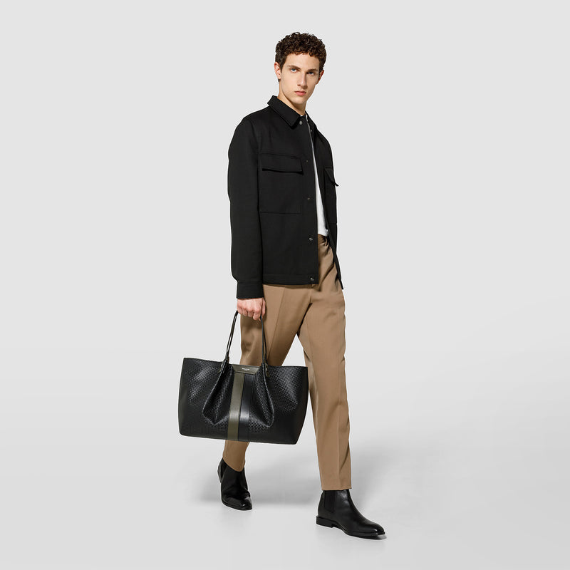 Serapian Secret tote bag in stepan eclipse black moss green Shopping Online