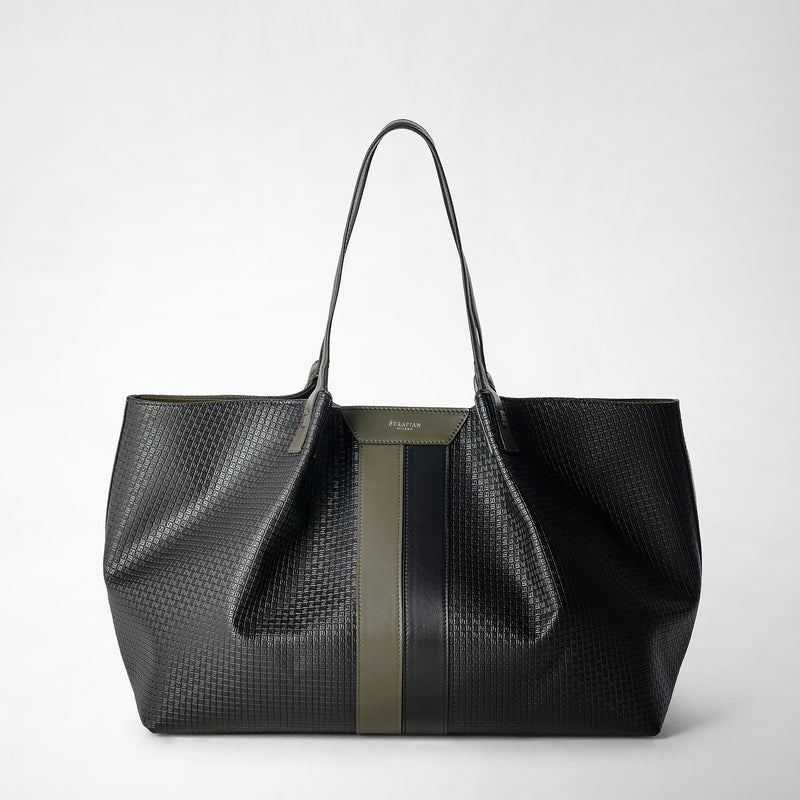 Serapian Secret tote bag in stepan eclipse black moss green Shopping Online