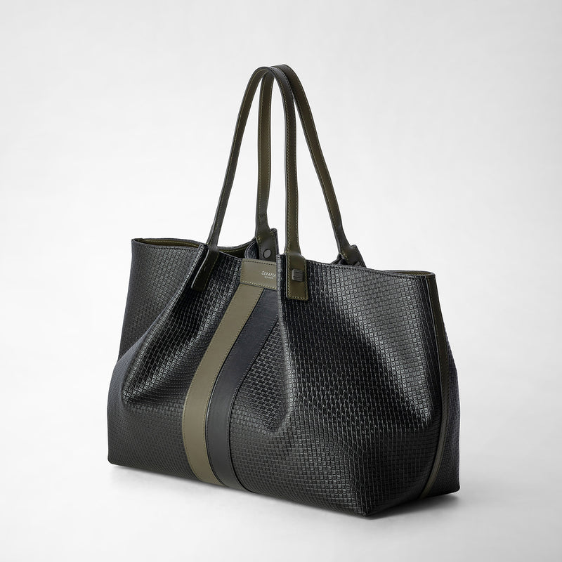 Serapian Secret tote bag in stepan eclipse black moss green Shopping Online
