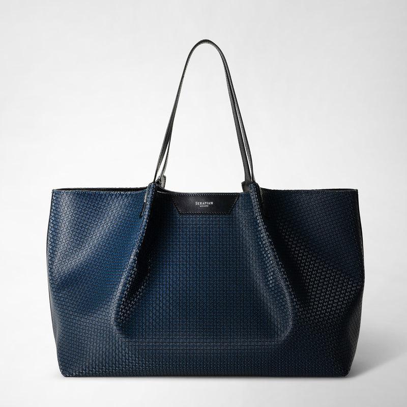 Serapian Tote bag secret in stepan blu oceano-nero Affare Del Giorno