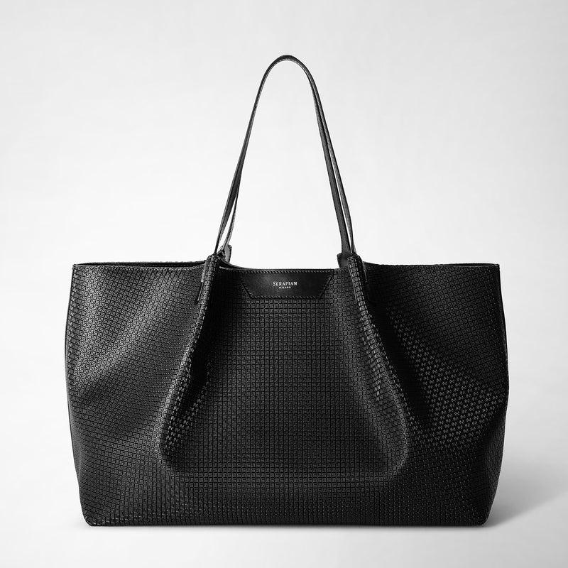 Serapian Tote bag secret in stepan nero-nero eclissi Prezzo Ridotto