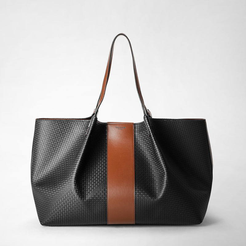 Serapian Borsa shopping secret in stepan 72 nero-cuoio Sottocosto
