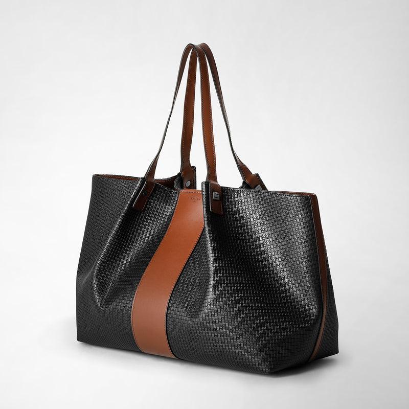 Serapian Borsa shopping secret in stepan 72 nero-cuoio Sottocosto