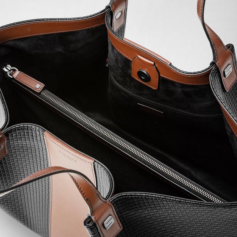 Serapian Borsa shopping secret in stepan 72 nero-cuoio Sottocosto