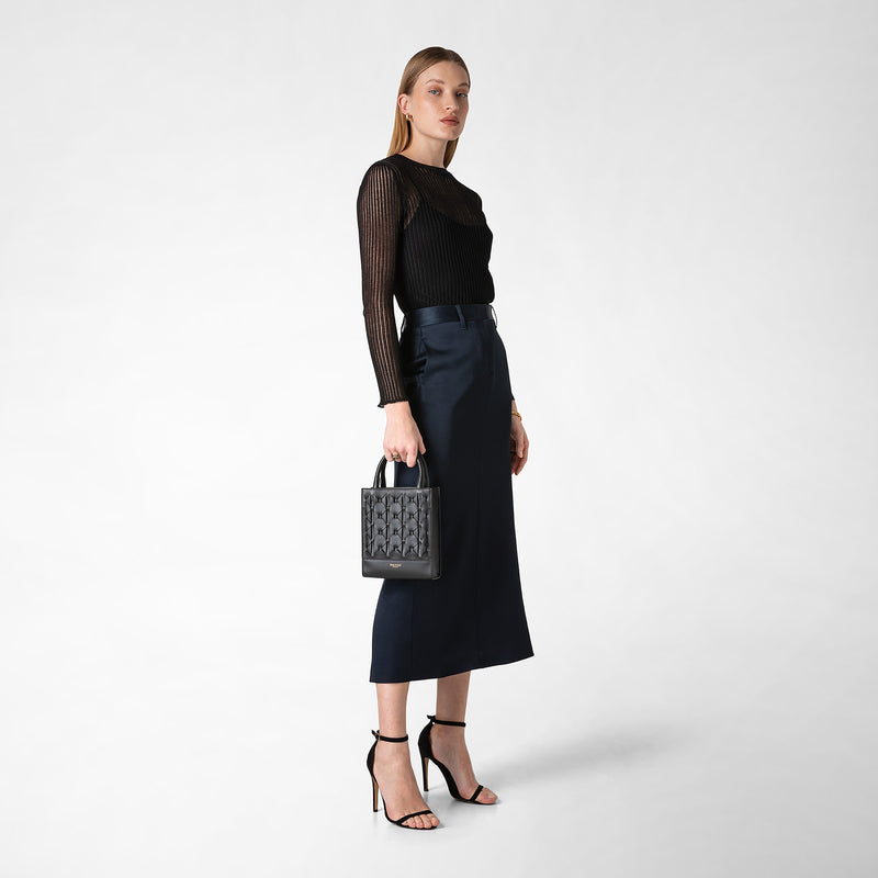 Serapian Borsa 1928 tote mini in mosaico nero In Vendita