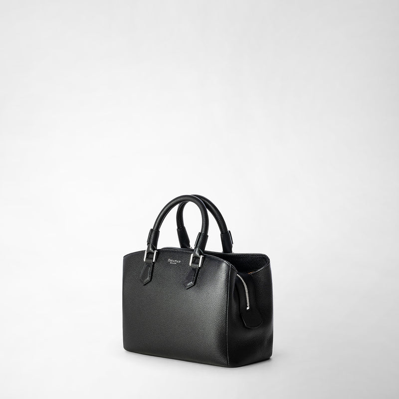 Serapian Small luna handbag in rugiada leather black Offerte