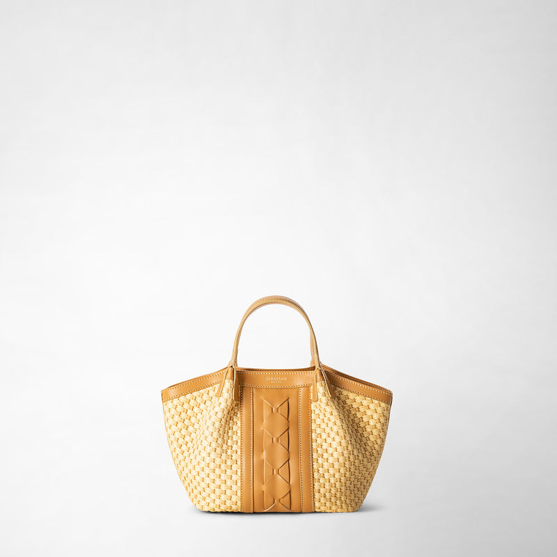 Serapian BORSA SECRET MINI IN RAFIA E PELLE SETA Vendita Economica