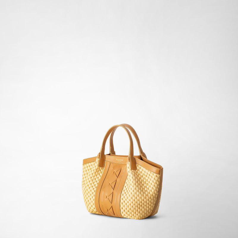 Serapian BORSA SECRET MINI IN RAFIA E PELLE SETA Vendita Economica