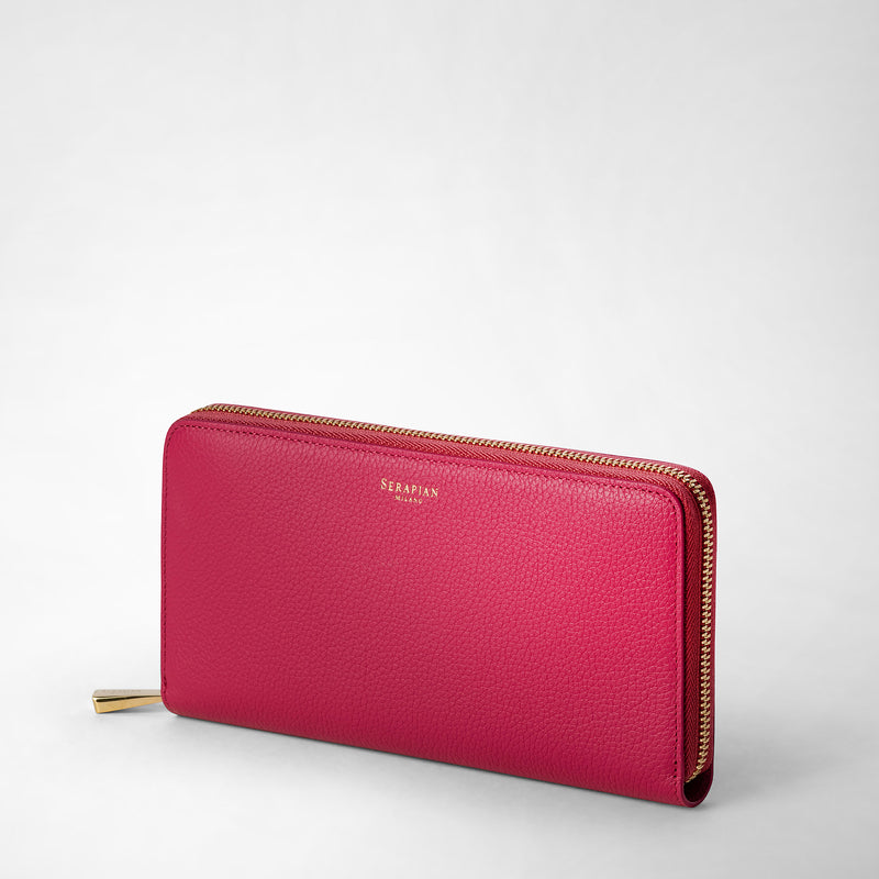 Serapian Zip-around wallet in rugiada leather petal 2025