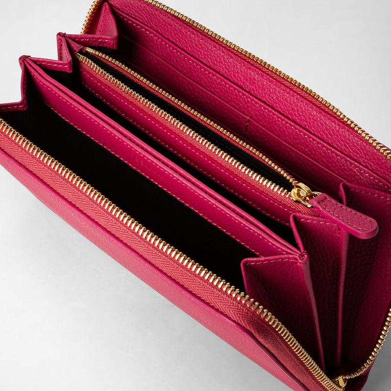 Serapian Zip-around wallet in rugiada leather petal 2025
