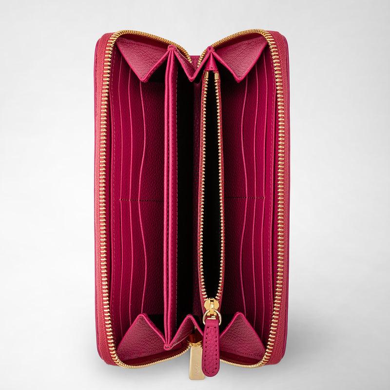 Serapian Zip-around wallet in rugiada leather petal 2025