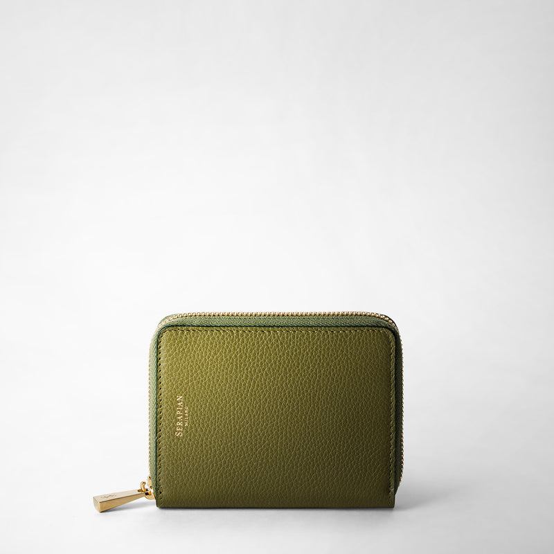 Serapian PORTAFOGLIO MINI CON ZIP IN PELLE RUGIADA