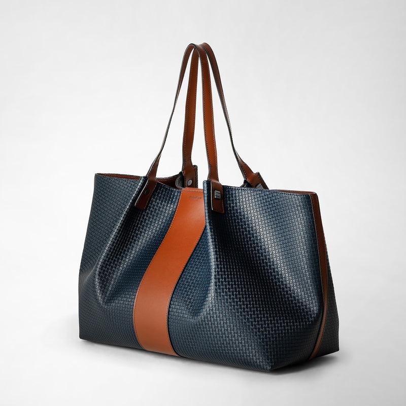Serapian Borsa shopping secret stepan 72 blu oceano-cuoio Pezzi Unici