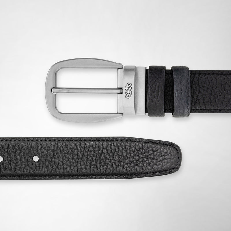 Serapian Cintura reversibile in pelle cachemire nero-navy Acquista Ora