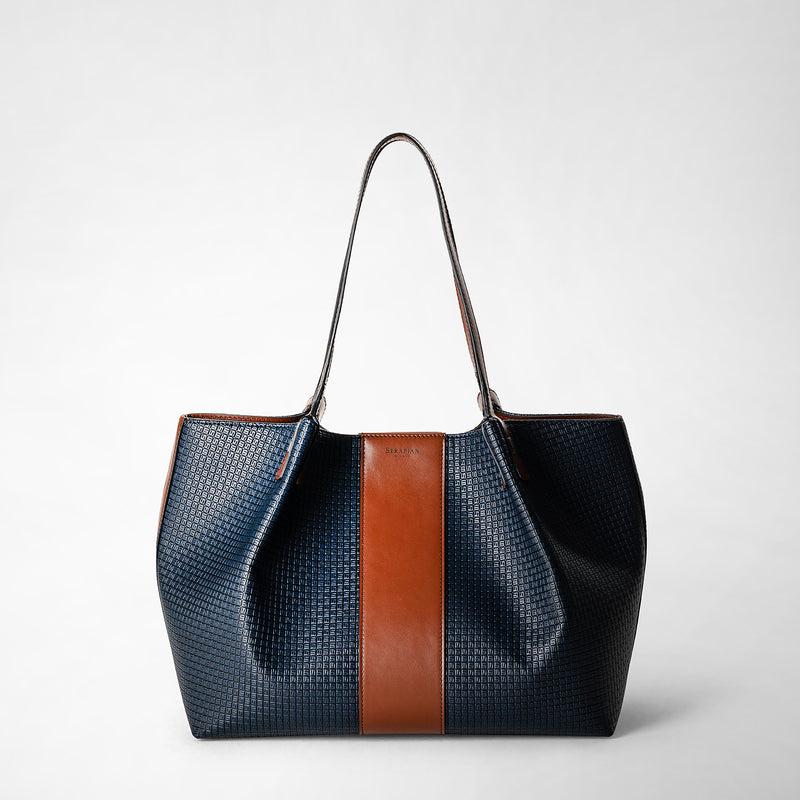 Serapian Borsa shopping secret piccola stepan 72 blu -cuoio Promozione Limitata