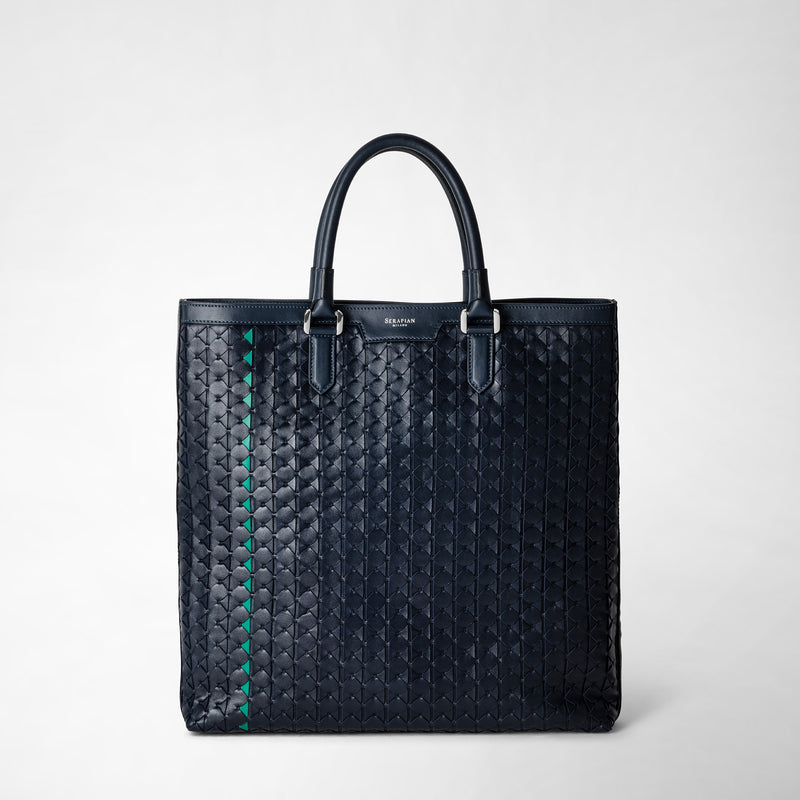 Serapian Vertical tote bag in mosaico navy blue Fino Al -60%
