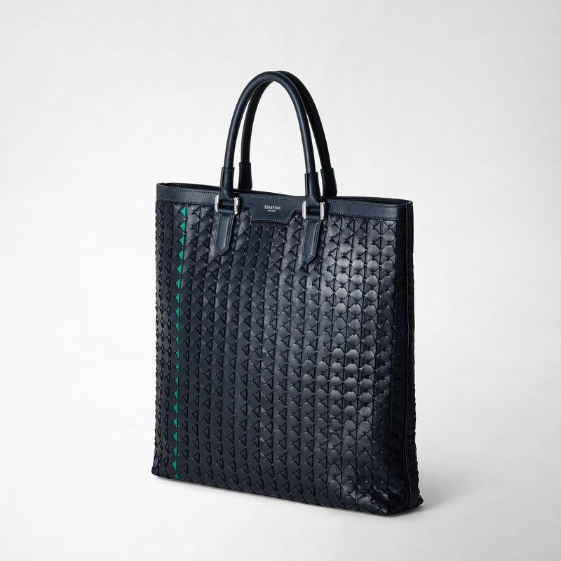 Serapian Vertical tote bag in mosaico navy blue Fino Al -60%