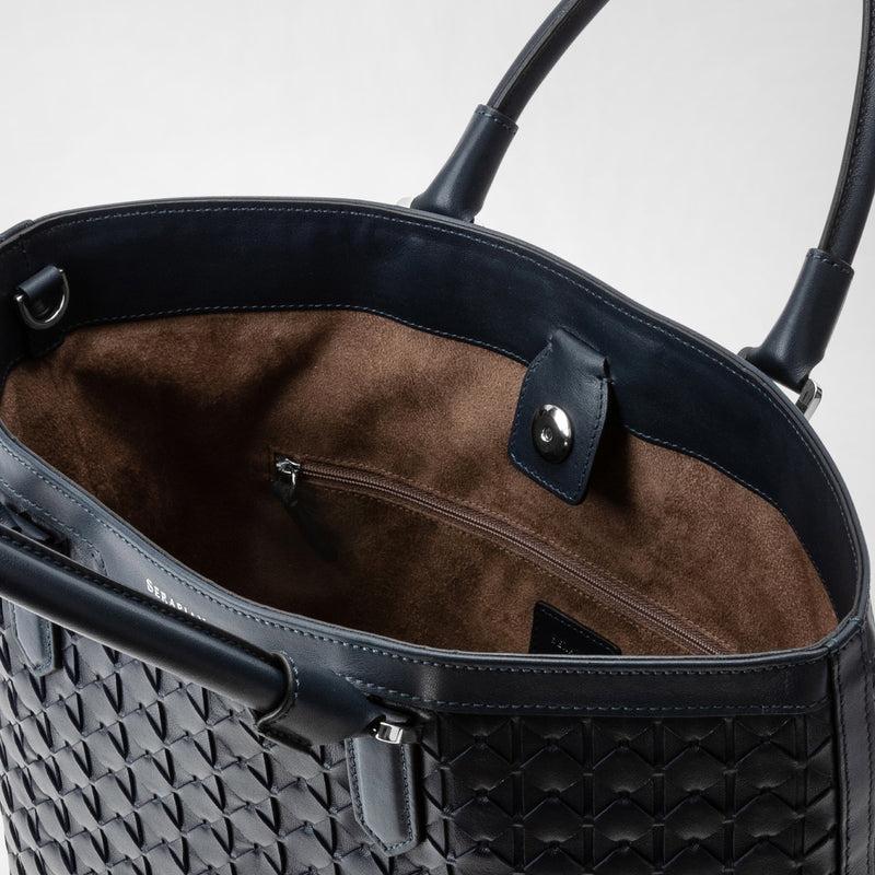 Serapian Vertical tote bag in mosaico navy blue Fino Al -60%