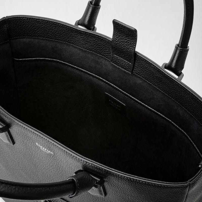 Serapian Quattordici tote bag in cachemire leather eclipse black Shopping Online