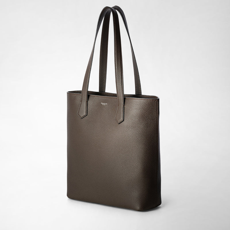 Serapian Day tote bag in cachemire leather espresso Sottocosto