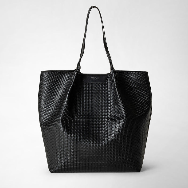 Serapian Vertical secret tote bag stepan nero-nero eclissi Presa