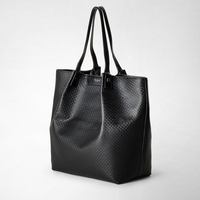 Serapian Vertical secret tote bag stepan nero-nero eclissi Presa