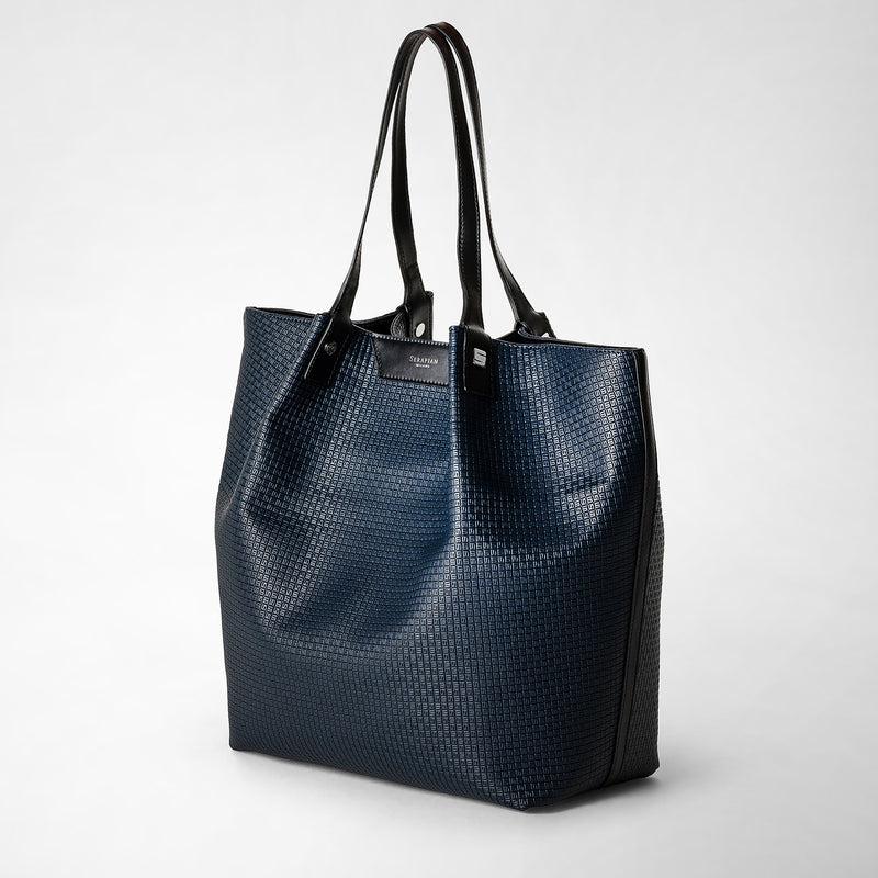Serapian Vertical secret tote bag stepan blu oceano-nero Sconto