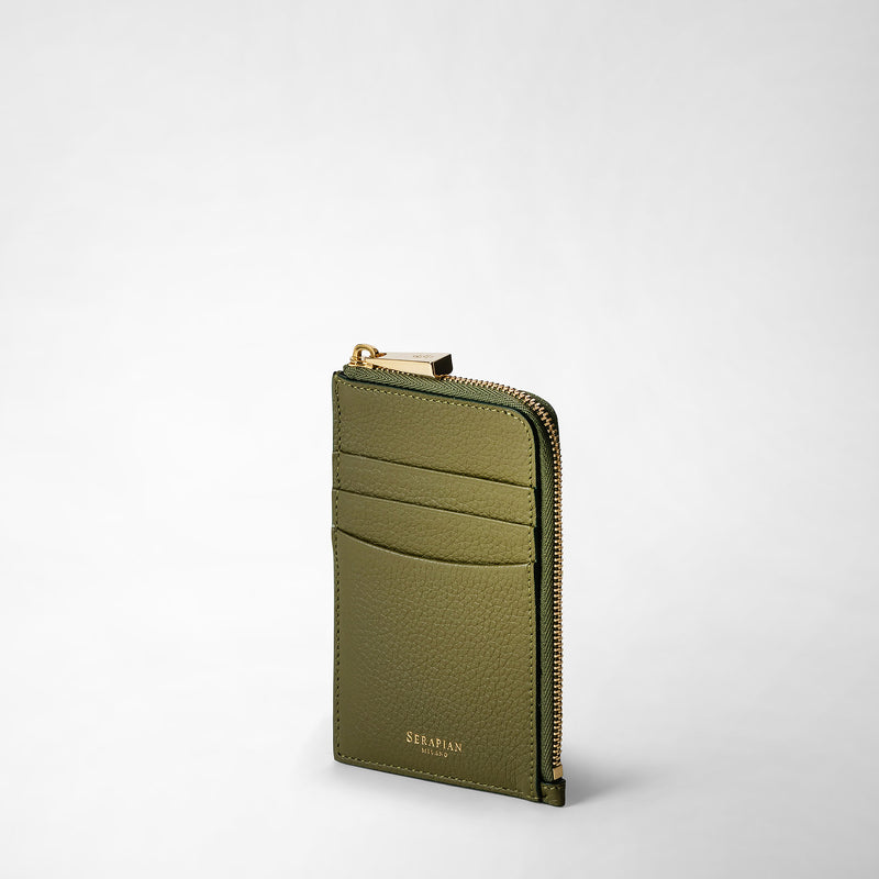 Serapian PORTACARTE CON ZIP IN PELLE RUGIADA Offerta