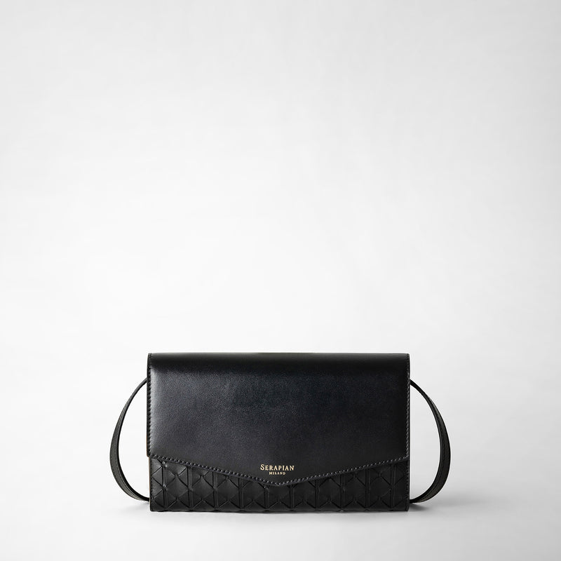 Serapian Clutch con tracolla in mosaico nero Saldi Di Fabbrica