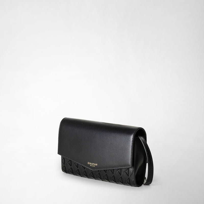 Serapian Clutch con tracolla in mosaico nero Saldi Di Fabbrica