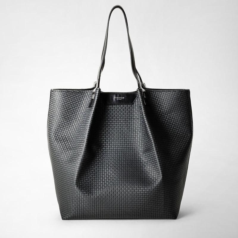 Serapian Vertical secret tote bag in stepan asfalto-nero Moda