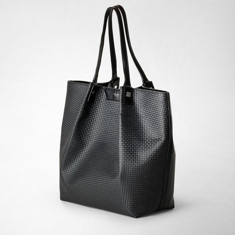 Serapian Vertical secret tote bag in stepan asfalto-nero Moda