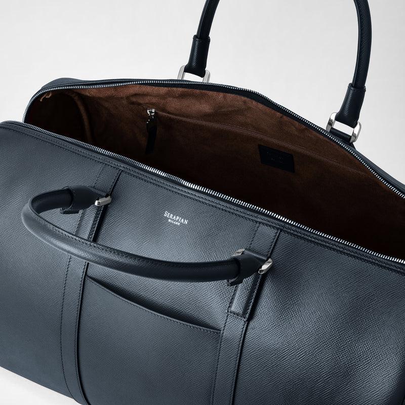 Serapian Borsa da viaggio in pelle evoluzione blu navy Italia