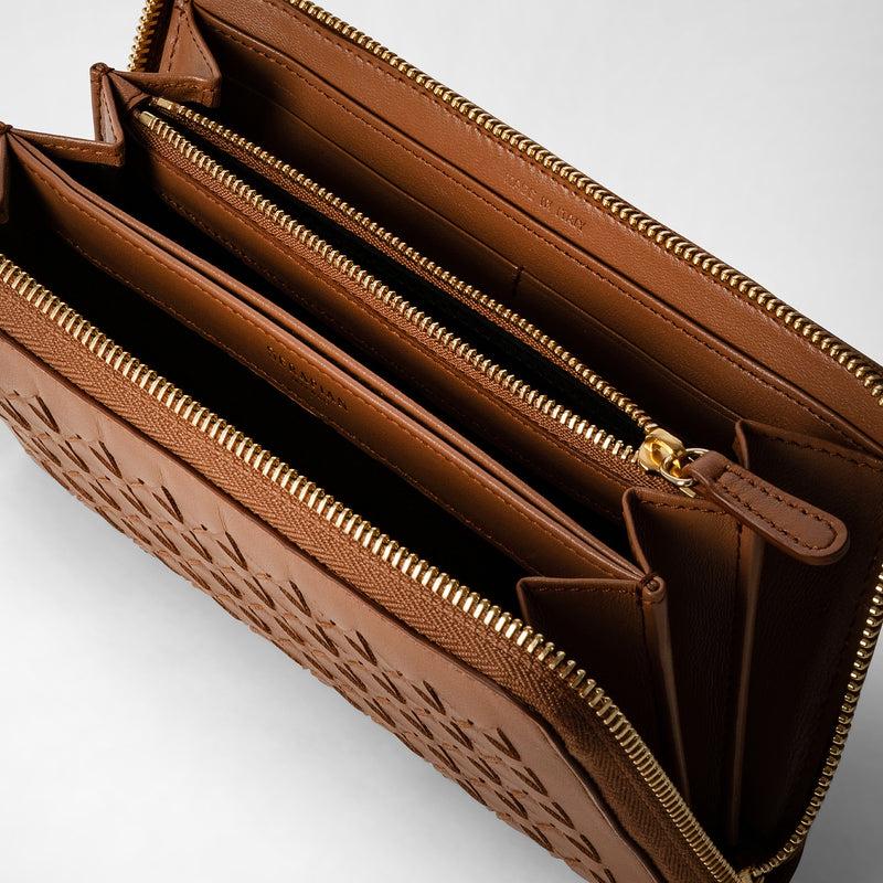 Serapian Zip-around wallet in mosaico tan Prezzo Ridotto