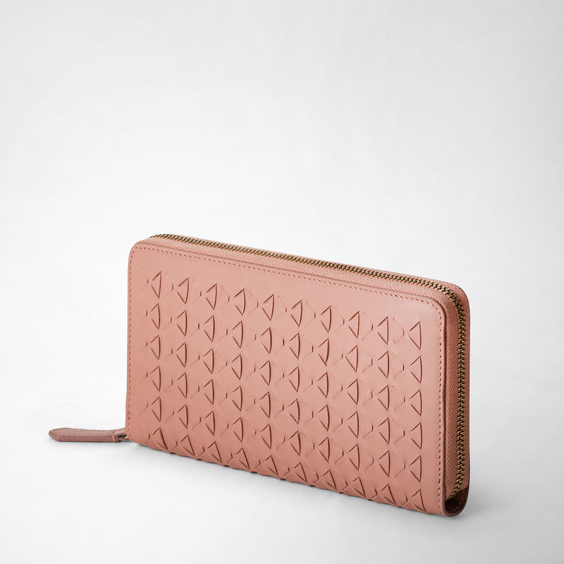 Serapian Portafoglio con zip in mosaico blush Convenienza
