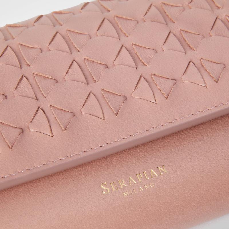 Serapian Portafoglio continental in mosaico blush Offerta