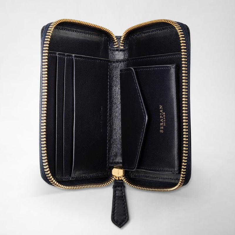 Serapian Mini zip wallet in mosaico midnight blue Vendite Flash