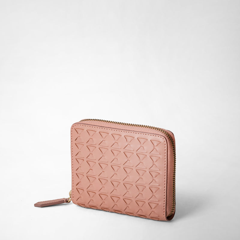 Serapian Portafoglio mini con zip in mosaico blush Nuova