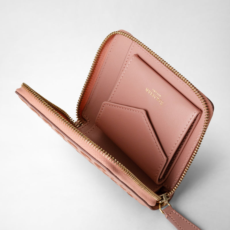 Serapian Portafoglio mini con zip in mosaico blush Nuova