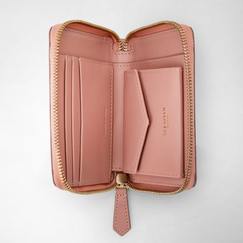 Serapian Portafoglio mini con zip in mosaico blush Nuova