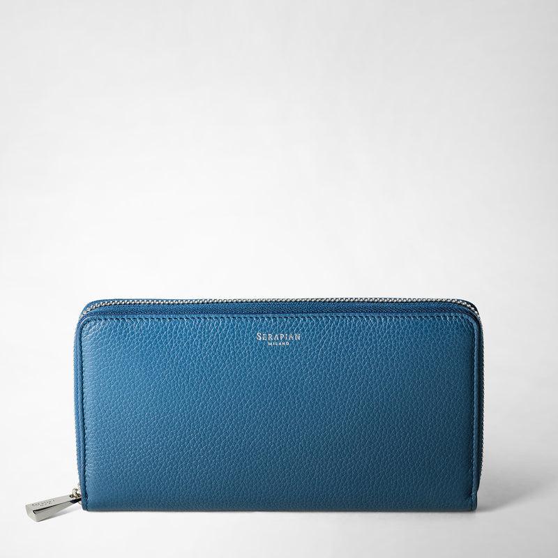 Serapian PORTAFOGLIO CON ZIP IN PELLE RUGIADA