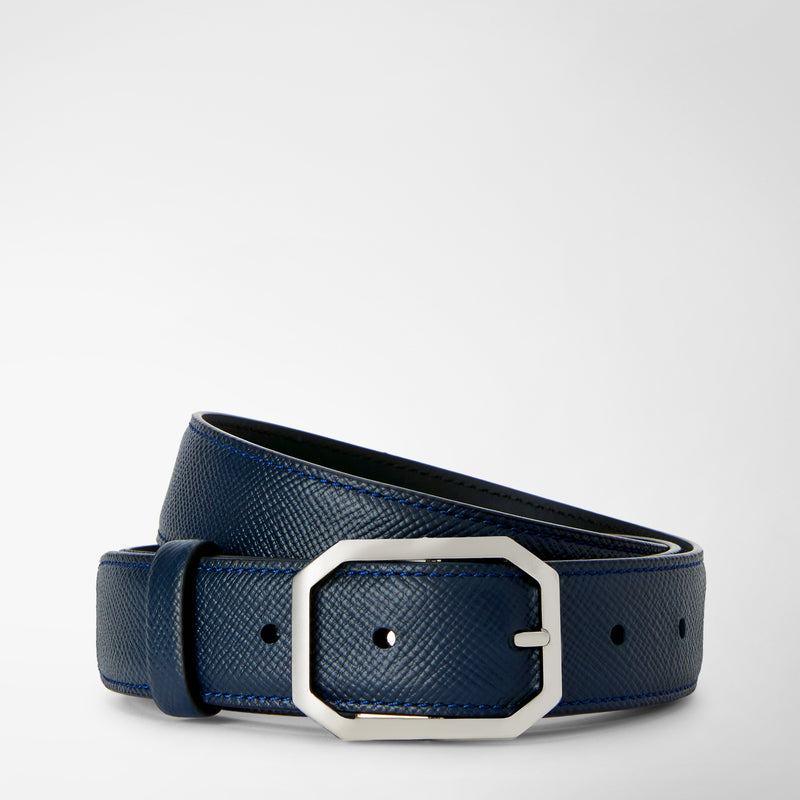 Serapian Cintura in pelle evoluzione blu navy Nuovo