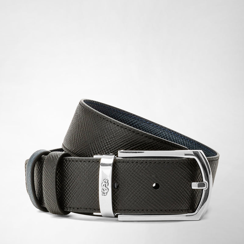 Serapian Cintura reversibile in pelle evoluzione nero-blu Pezzi Unici