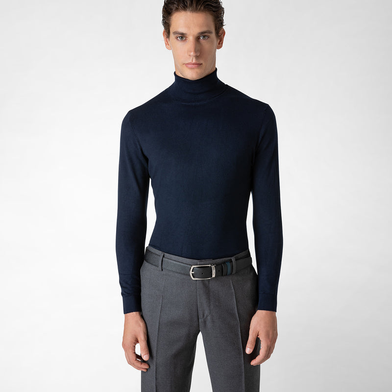 Serapian Cintura reversibile in pelle evoluzione nero-blu Pezzi Unici