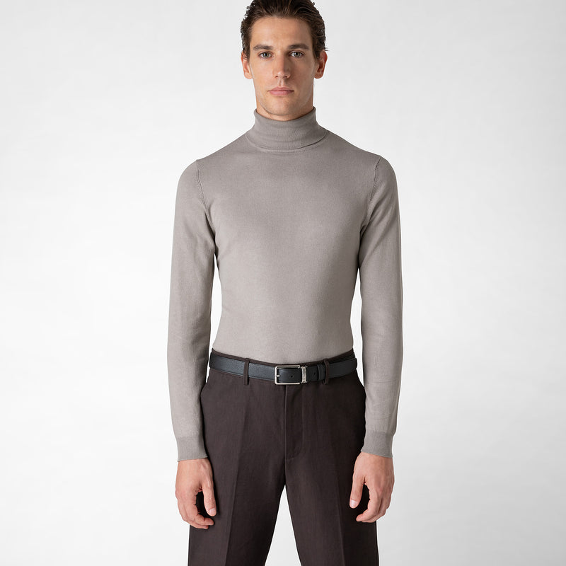 Serapian Reversible belt in evoluzione leather black navy blue Soddisfazione Garantita