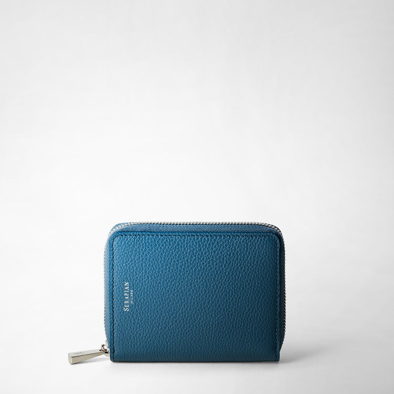 Serapian PORTAFOGLIO MINI CON ZIP IN PELLE RUGIADA Spedizione Gratuita
